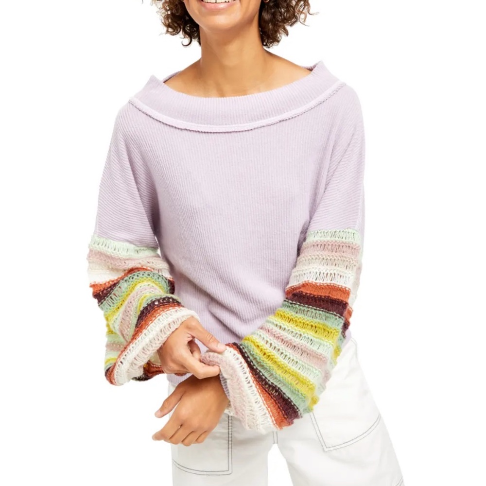 Free People Cha Cha Balloon Sleeve Top Sweater